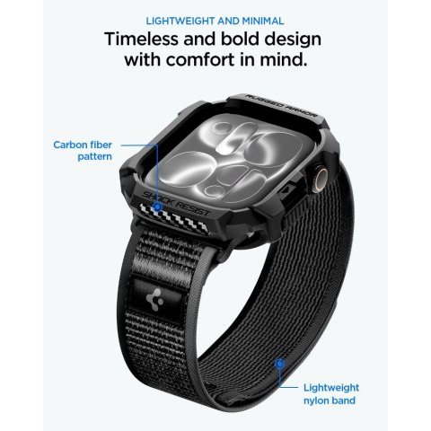 SPIGEN ATHLEX AIR + RUGGED ARMOR APPLE WATCH 10 / 11 / 12 (46 MM) ACTIVE BLACK/GREY