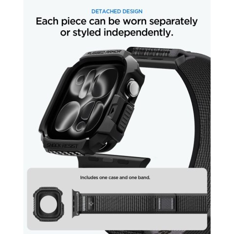 SPIGEN ATHLEX AIR + RUGGED ARMOR APPLE WATCH 10 / 11 / 12 (46 MM) ACTIVE BLACK/GREY