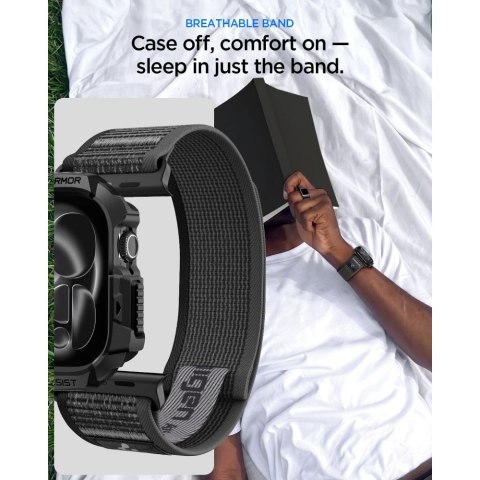 SPIGEN ATHLEX AIR + RUGGED ARMOR APPLE WATCH 10 / 11 / 12 (46 MM) ACTIVE BLACK/GREY