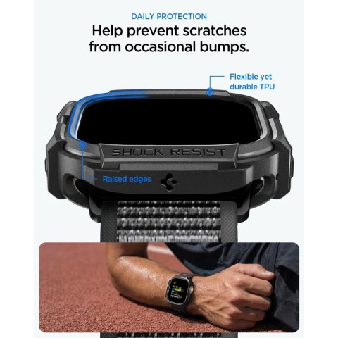 SPIGEN ATHLEX AIR + RUGGED ARMOR APPLE WATCH ULTRA 1 / 2 / 3 / 4 (49 MM) ACTIVE BLACK/GREY