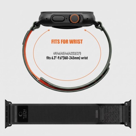 TECH-PROTECT NYLON ELITE APPLE WATCH 8 / 9 / 10 / 11 / 12 / SE / ULTRA (44 / 45 / 46 / 49 MM) BLACK/ORANGE
