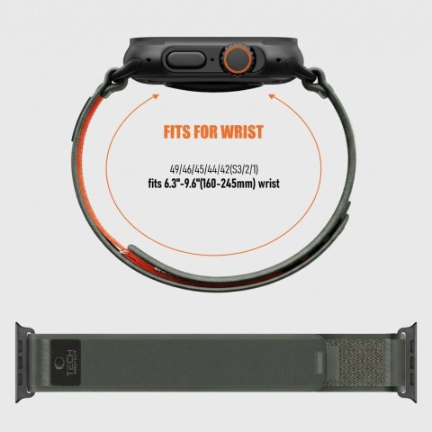 TECH-PROTECT NYLON ELITE APPLE WATCH 8 / 9 / 10 / 11 / 12 / SE / ULTRA (44 / 45 / 46 / 49 MM) GREEN/ORANGE