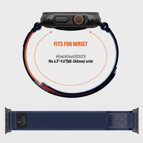 TECH-PROTECT NYLON ELITE APPLE WATCH 8 / 9 / 10 / 11 / 12 / SE / ULTRA (44 / 45 / 46 / 49 MM) NAVY/ORANGE