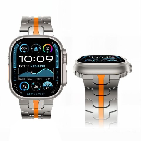 TECH-PROTECT STAINLESS APPLE WATCH 8 / 9 / 10 / 11 / 12 / SE / ULTRA (44 / 45 / 46 / 49 MM) TITANIUM/ORANGE