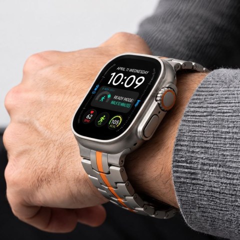 TECH-PROTECT STAINLESS APPLE WATCH 8 / 9 / 10 / 11 / 12 / SE / ULTRA (44 / 45 / 46 / 49 MM) TITANIUM/ORANGE