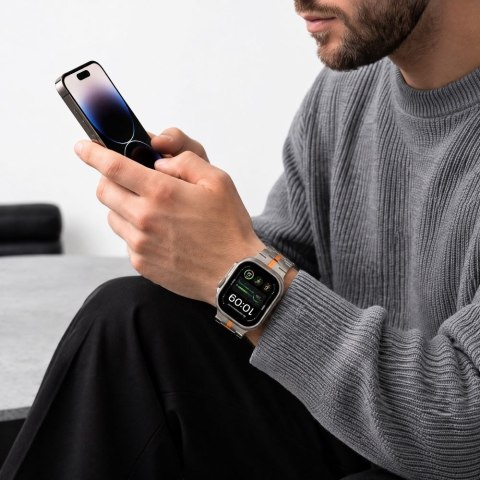 TECH-PROTECT STAINLESS APPLE WATCH 8 / 9 / 10 / 11 / 12 / SE / ULTRA (44 / 45 / 46 / 49 MM) TITANIUM/ORANGE