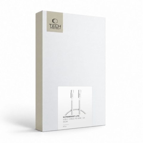 TECH-PROTECT ULTRABOOST LITE USB-C CABLE PD 60W / 3A 50CM WHITE