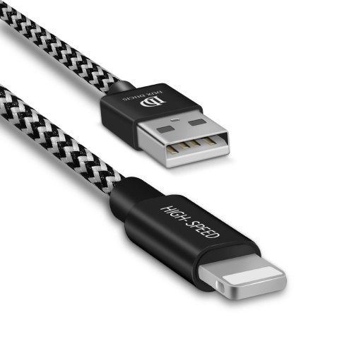 Nylonowy kabel Dux Ducis K-ONE Series przewód USB / Lightning 2.1A 3M czarny