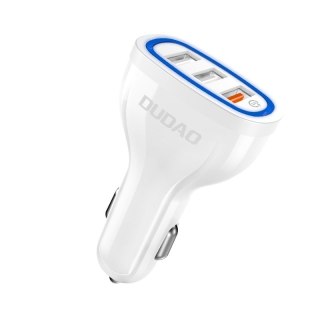 Ładowarka samochodowa szybkie ładowanie Quick Charge 3.0 QC3.0 2.4A 18W 3x USB biały