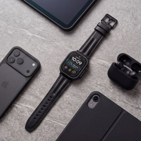 TECH-PROTECT LEATHERFIT CRAFT APPLE WATCH 8 / 9 / 10 / 11 / 12 / SE / ULTRA (44 / 45 / 46 / 49 MM BLACK