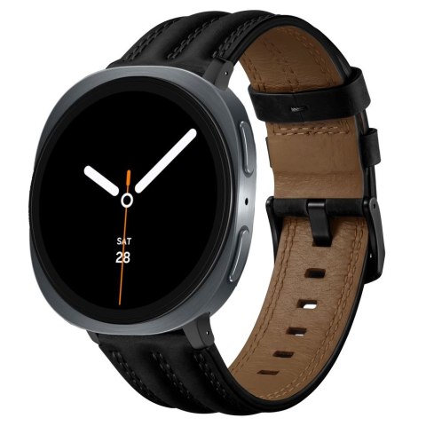 TECH-PROTECT LEATHERFIT CRAFT SAMSUNG GALAXY WATCH 8 / 9 / CLASSIC (40 / 44 / 46 MM) BLACK