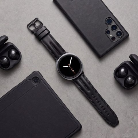 TECH-PROTECT LEATHERFIT CRAFT SAMSUNG GALAXY WATCH 8 / 9 / CLASSIC (40 / 44 / 46 MM) BLACK
