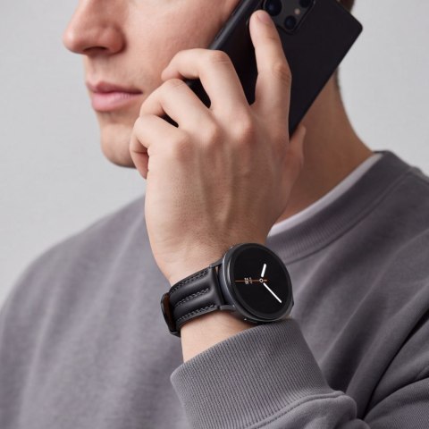 TECH-PROTECT LEATHERFIT CRAFT SAMSUNG GALAXY WATCH 8 / 9 / CLASSIC (40 / 44 / 46 MM) BLACK