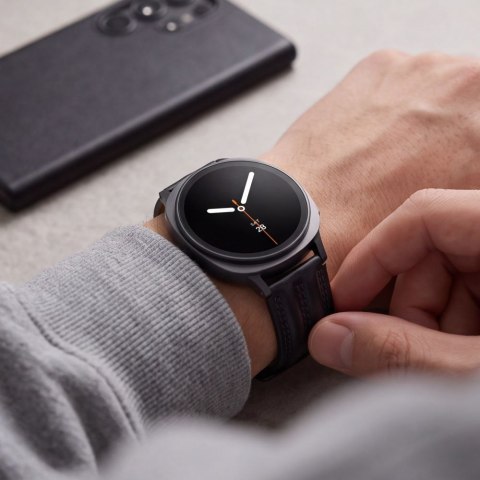 TECH-PROTECT LEATHERFIT CRAFT SAMSUNG GALAXY WATCH 8 / 9 / CLASSIC (40 / 44 / 46 MM) BLACK