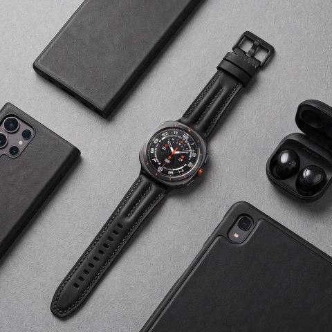 TECH-PROTECT LEATHERFIT CRAFT SAMSUNG GALAXY WATCH ULTRA 1 / 2 2024-2026 (47 MM) BLACK