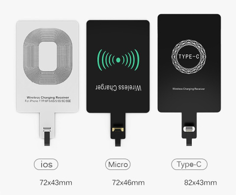 Adapter QI Indukcyjny USB-C Lightning micro USB B