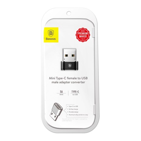 Baseus adapter przejściówka ze złącza USB Type-C na USB czarny (CAAOTG-01)