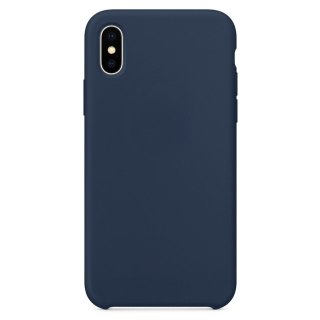 Elastyczne silikonowe etui Silicone Case do iPhone XS / X ciemnoniebieski