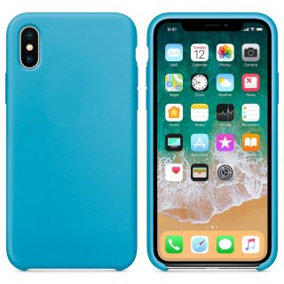 Elastyczne silikonowe etui Silicone Case do iPhone XS / X niebieski