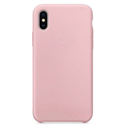 Elastyczne silikonowe etui Silicone Case do iPhone XS / X różowy