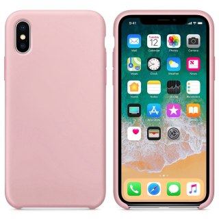 Elastyczne silikonowe etui Silicone Case do iPhone XS / X różowy