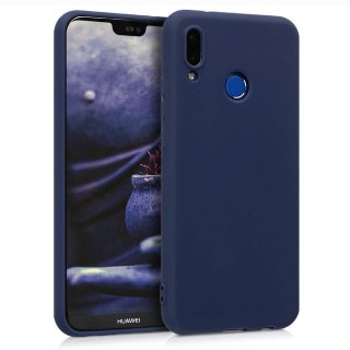 Elastyczne silikonowe etui pokrowiec do Huawei P20 Lite ciemnoniebieski