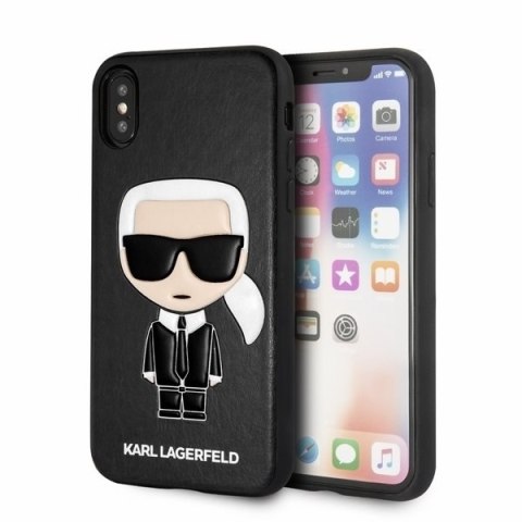 Etui Karl Lagerfeld do iPhone X / Xs hardcase czarny Iconic Karl Embossed