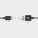 Kabel nylonowy Dux Ducis K-ONE przewód USB / USB-C 2.1A 2M czarny