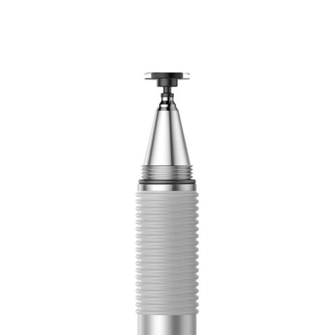 Baseus Golden Cudgel dwustronny pojemnościowy rysik disc stylus + żelopis długopis srebrny (ACPCL-0S)