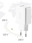 Ładowarka sieciowa adapter 2x USB 2.1A + kabel USB / micro USB 1M biały (EU)
