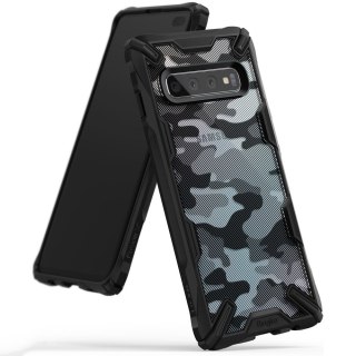 Etui pancerne z ramką Ringke Fusion X Design do Samsung Galaxy S10 Plus czarny Camo Black