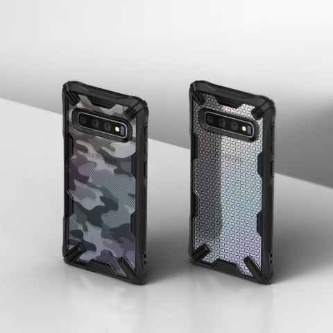 Etui pancerne z ramką Ringke Fusion X Design do Samsung Galaxy S10 Plus czarny Camo Black