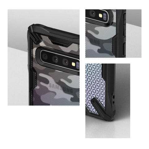 Etui pancerne z ramką Ringke Fusion X Design do Samsung Galaxy S10 Plus czarny Camo Black