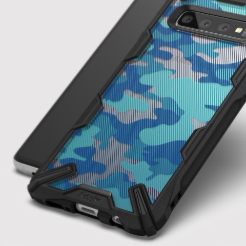 Etui pancerne z ramką Ringke Fusion X Design do Samsung Galaxy S10 Plus czarny Camo Black