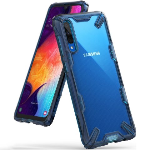 Pancerne etui z ramką Ringke Fusion X do Samsung Galaxy A50 niebieski