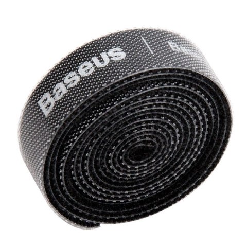 Baseus Rainbow Circle Velcro Straps - taśma rzepowa rzep organizer kabli 1m czarny (ACMGT-E01)