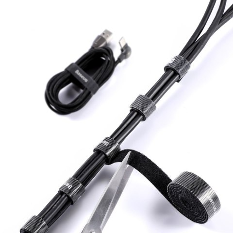 Baseus Rainbow Circle Velcro Straps - taśma rzepowa rzep organizer kabli 1m czarny (ACMGT-E01)