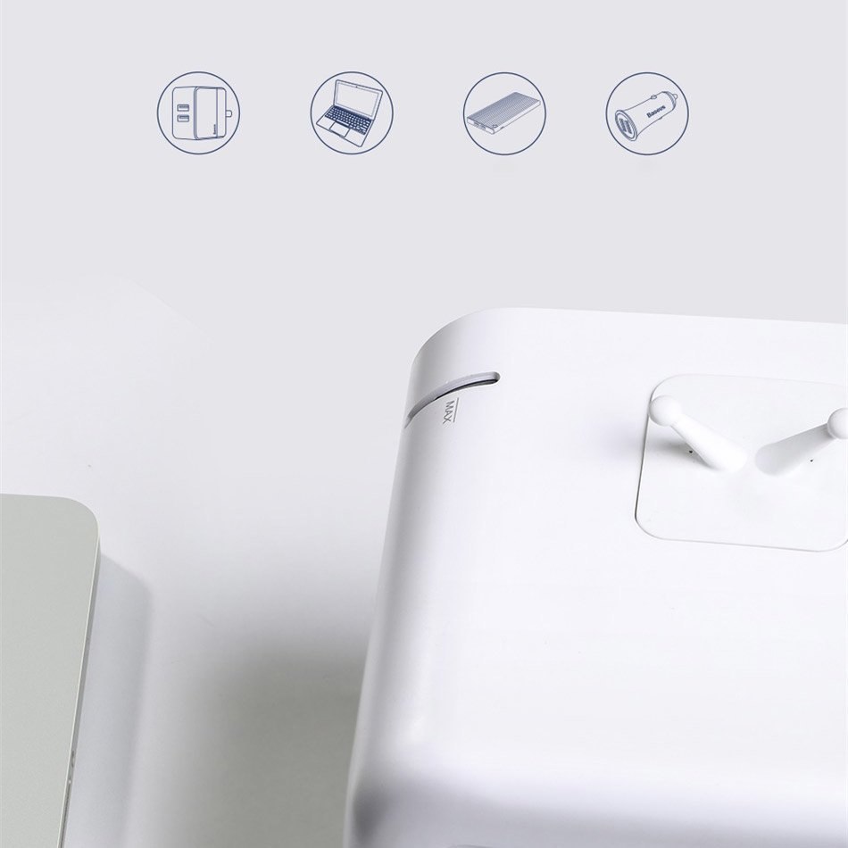 Przenośny mini klimatyzator Baseus wentylator wiatrak USB biało-czarny