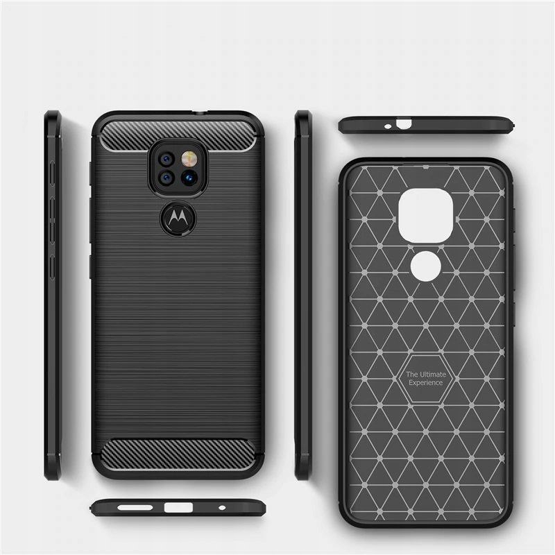 Etui Carbon + Szkło do Motorola G9 Play / E7 Plus Kolor czarny