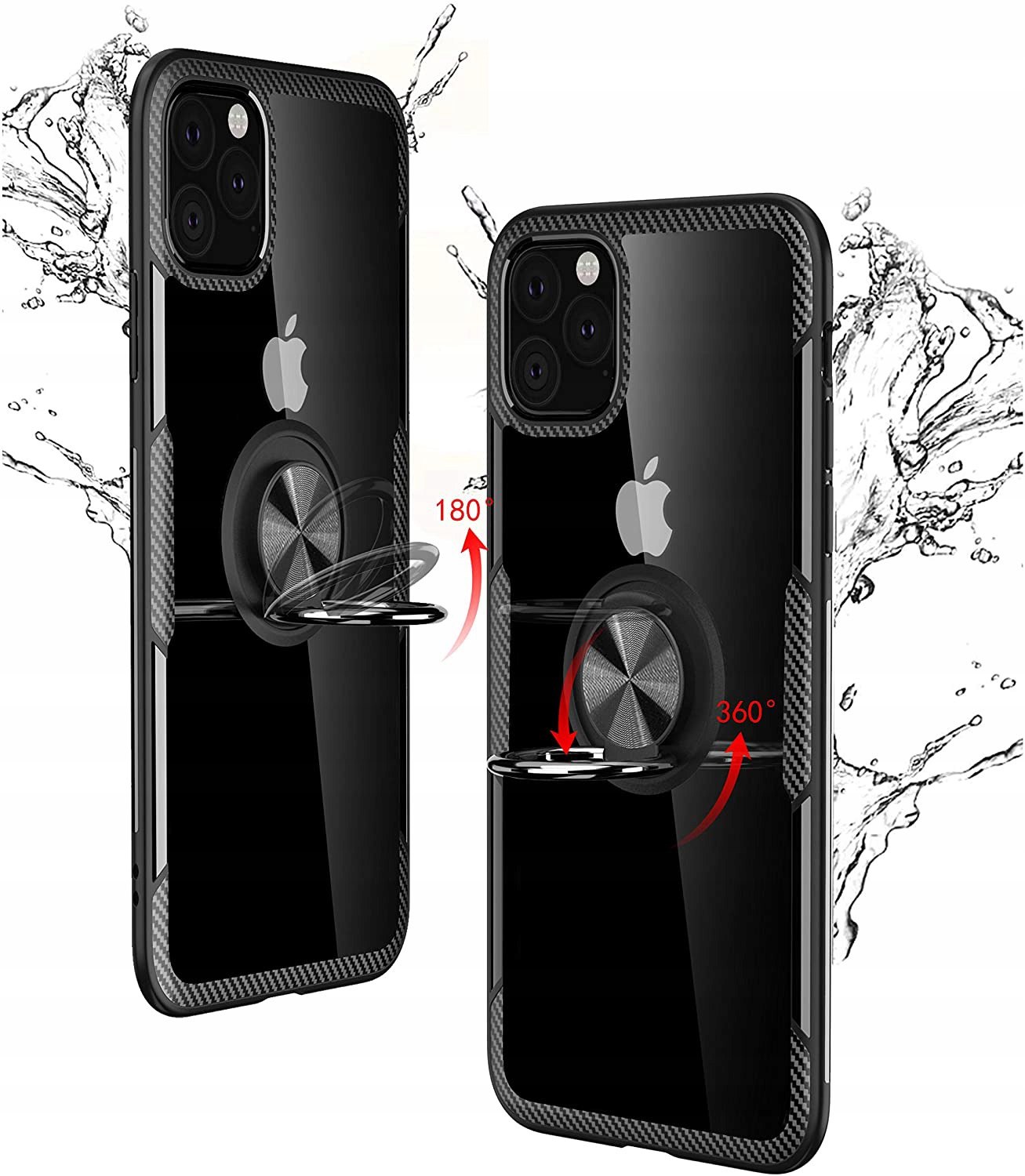 Etui Ring + Szkło do iPhone 11 Pro / X / XS Kolor czarny